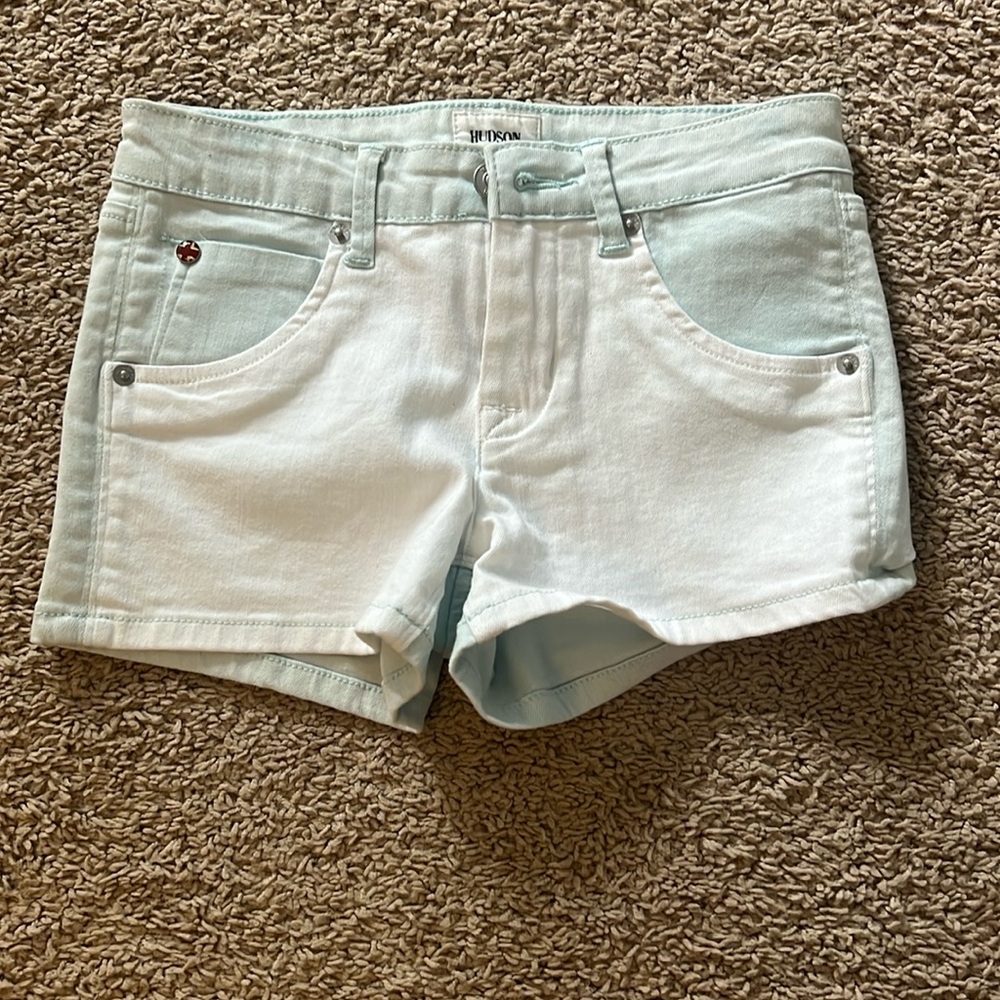 Hudson blue and white jean shorts